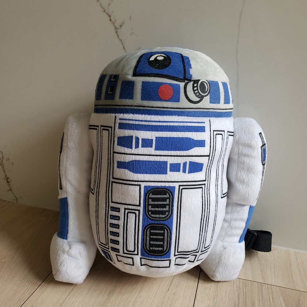 Star Wars R2D2 Plush Backpack Kids Bag with Zipper Pouch Droid Novelty Licensed